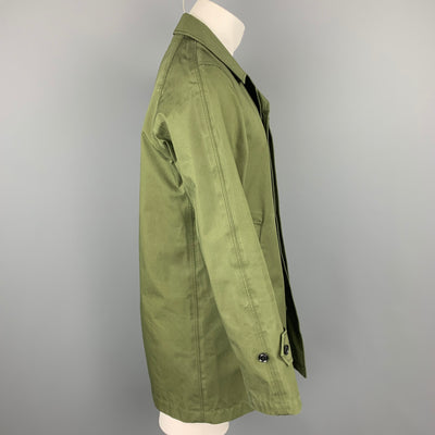NANAMICA Size M Olive Gore-Tex Coated Cotton Hidden Buttoned Coat