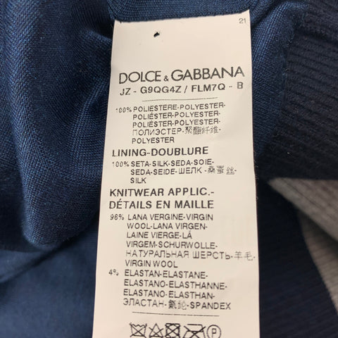 DOLCE & GABBANA Size 38 Navy Grey Sequined Polyester Buttoned Cardigan