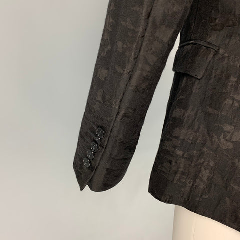 VERSACE COLLECTION Size 38 Black Jacquard Cotton / Polyamide Sport Coat