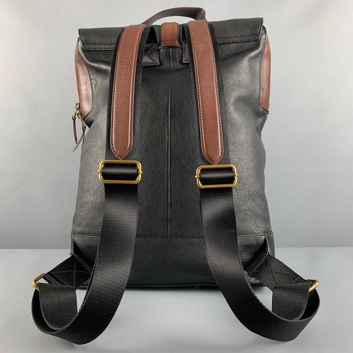 COLE HAAN Black Brown Leather Backpack Bags