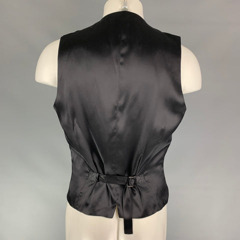 DOLCE & GABBANA Size 40 Black Swirls Polyester Blend Classic Vest