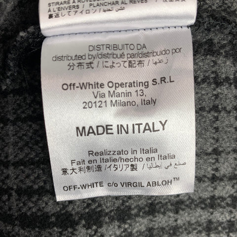 OFF-WHITE Size XS Grey Black & White Checkered Wool Blend Long Sleeve Shirt
