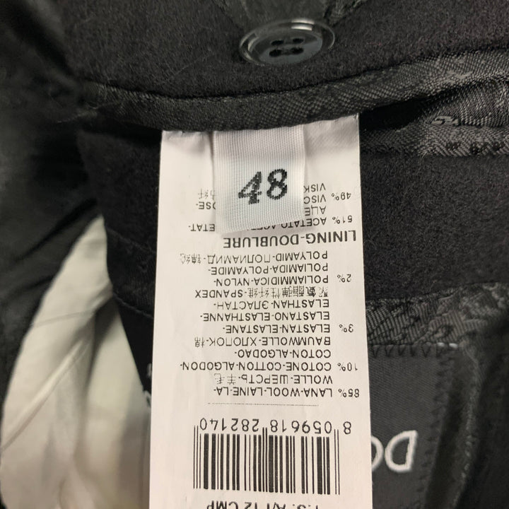DOLCE & GABBANA Size 38 Black Wool Blend Notch Lapel Sport Coat