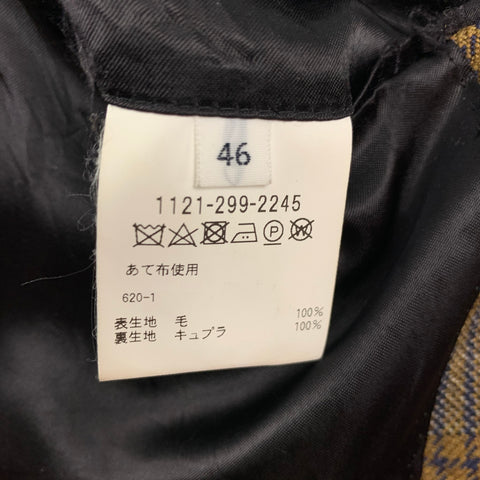 DISTRICT by UNITED ARROWS Size 36 Grey Mustard Plaid Wool Peak Lapel Suit