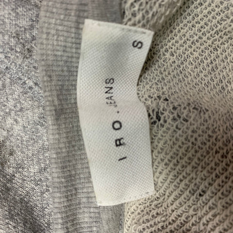 IRO Gaetane Size S Heather Grey Distressed Cotton Blend Crew-Neck T-shirt