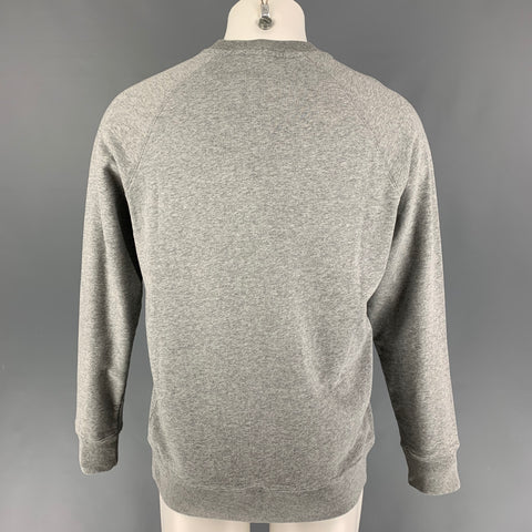 MAISON KITSUNE Size M Grey Logo Cotton Crew-Neck Sweatshirt