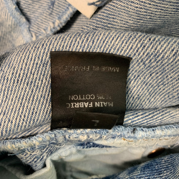 VETEMENTS Size 30 Blue Distressed Cotton Button Fly Jeans