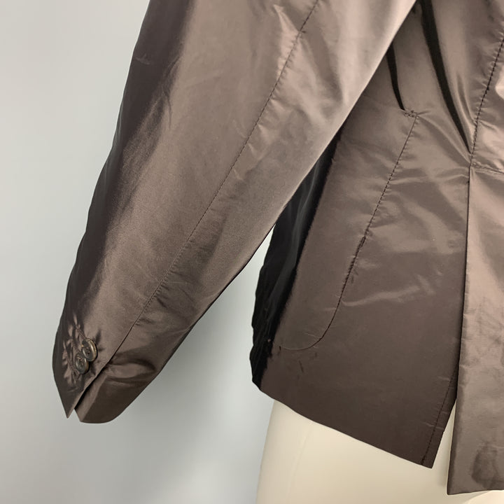 PRADA Size 38 Brown Polyester Notch Lapel Sport Coat