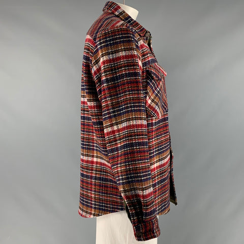 SCOTCH AND SODA Size L Red Blue Plaid Wool Polyester Jacket