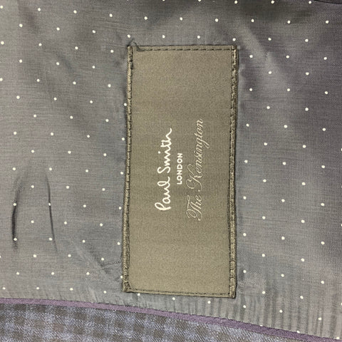 PAUL SMITH The Kensington Size 40 Regular Navy Checkered Wool Notch Lapel Sport Coat