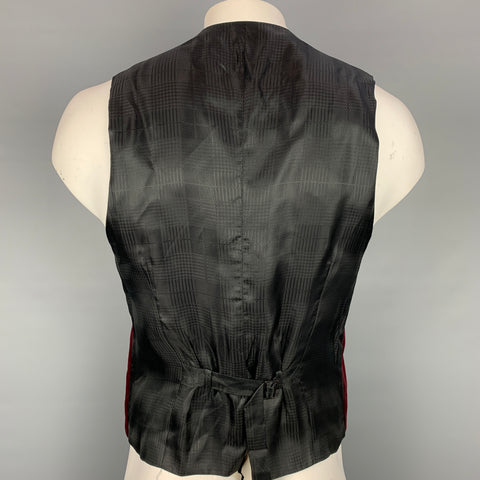 DOLCE & GABBANA Size 42 Burgundy Velvet Cotton / Silk Vest