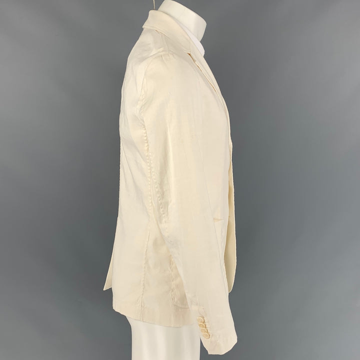 BARENA Taille 38 Manteau de sport à simple boutonnage en mélange de lin crème