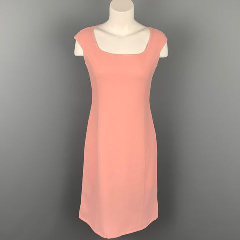 BARNEY'S NEW YORK Taille 8 Robe droite en laine vierge texturée rose