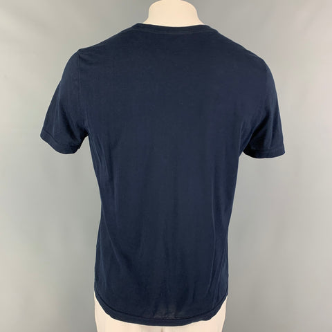 LOUIS VUITTON Size L Navy Cotton Crew-Neck T-shirt