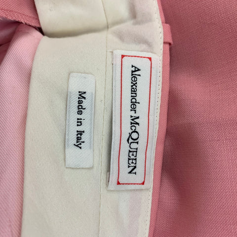 ALEXANDER MCQUEEN Size 36 Pink Wool Mohair Tuxedo Dress Pants