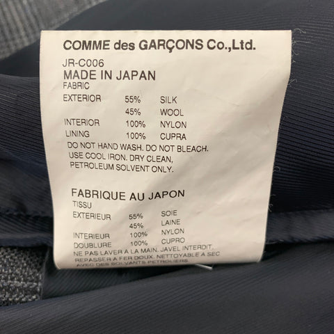 JUNYA WATANABE S Grey Plaid Silk Wool Poncho Jacket