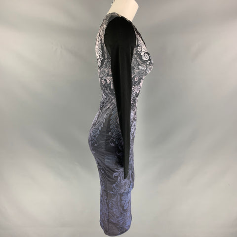 NEEDLE AND TREAD Size 2 Black Grey Polyester Abstract floral Dress
