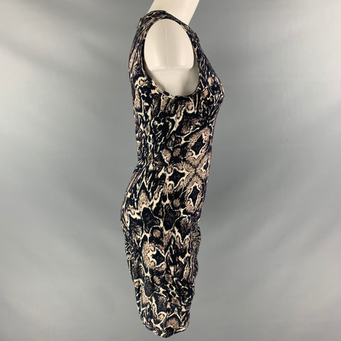 HAUTE HIPPIE Size M Black & Beige Modal Marbled Dress