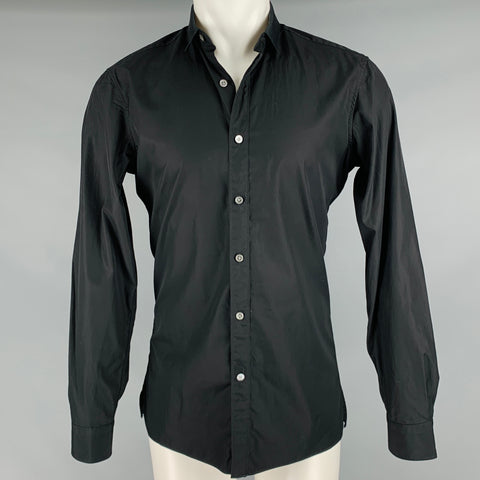 LANVIN Size S Black Cotton Button Up Long Sleeve Shirt