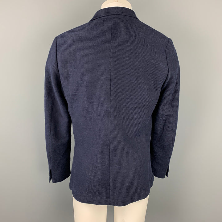 PAUL SMITH JEANS Size M Navy Textured Cotton Blend Notch Lapel Sport Coat