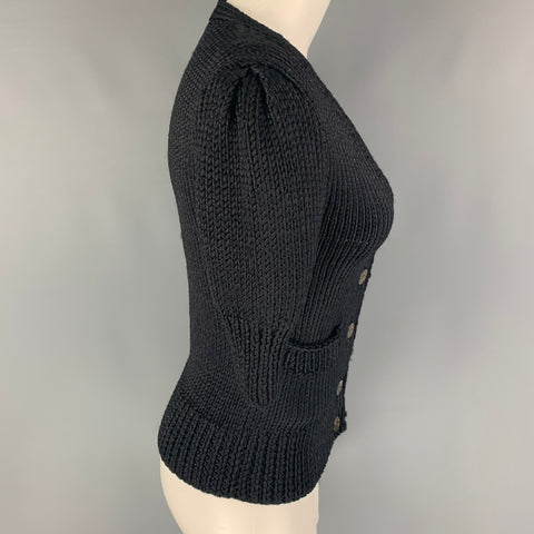 RALPH LAUREN Blue Label Size S Black Silk Cardigan Casual Top