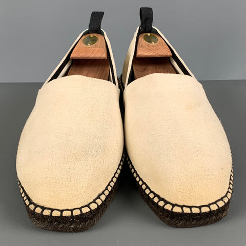 TOM FORD Size 11 Beige Solid Leather Espadrille Loafers