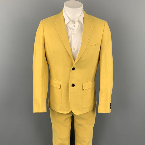 BAND OF OUTSIDERS Size 40 Yellow Linen / Cotton Notch Lapel Suit