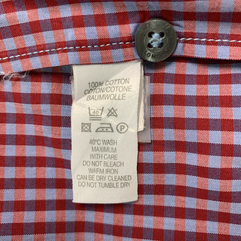 PAUL SMITH Size L Red & Blue Burgundy Gingham Cotton Slim Fit Long Sleeve Shirt
