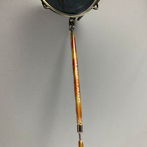 OLIVER PEOPLES Brown Metal Shield Sunglasses