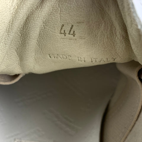 MAISON MARGIELA Talla 11 Zapatillas réplica de cuero con cordones y bloques de color blanco