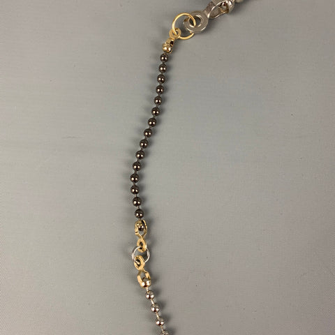 NO BRAND Silver Gold Tone Metal Dog Tags Necklace