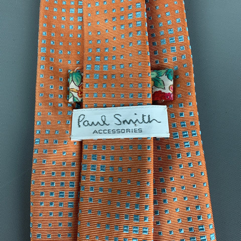 PAUL SMITH Purple Orange Square Silk Tie