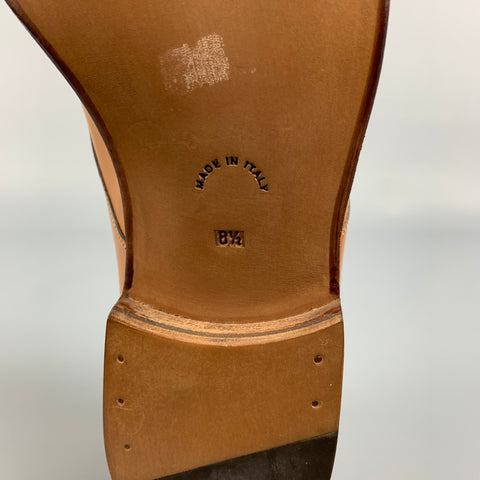 BRIONI Size 8.5 Tan Leather Lace Up Shoes