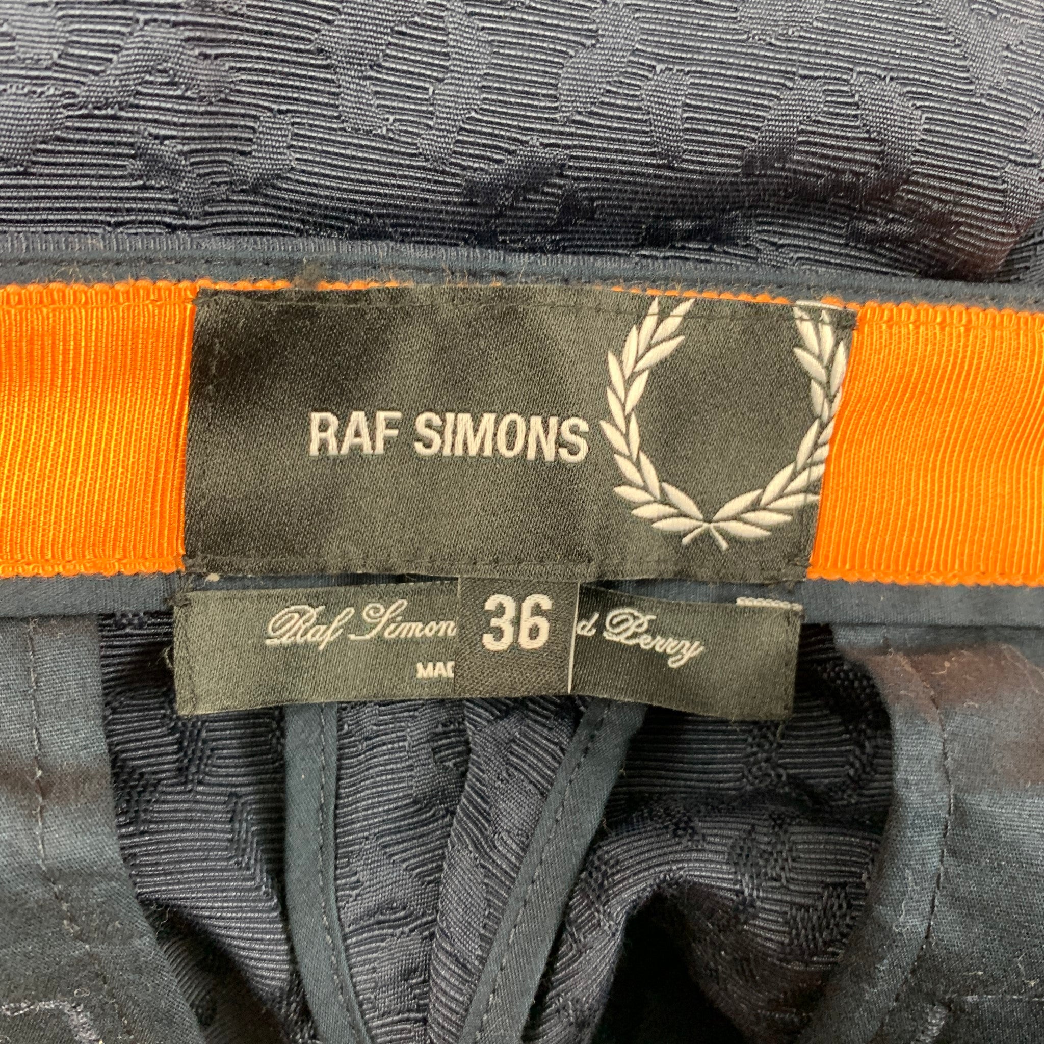 FRED PERRY x RAF SIMONS Size 36 Navy Cotton Polyester Zip Fly Shorts