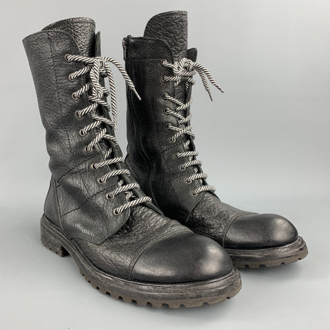 MOMA Size 9 Black Leather Lace Up Ankle Boots