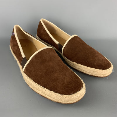 BALLY Size 10 Brown Solid Suede Slip On Loafers