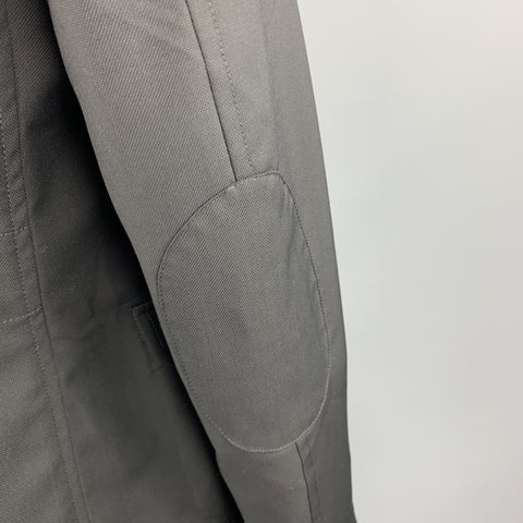 PRADA Size 46 Black Woven Wool Notch Lapel Sport Coat