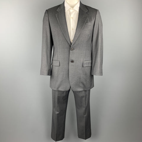 PRADA 40 Regular Gray Wool Notch Lapel Suit