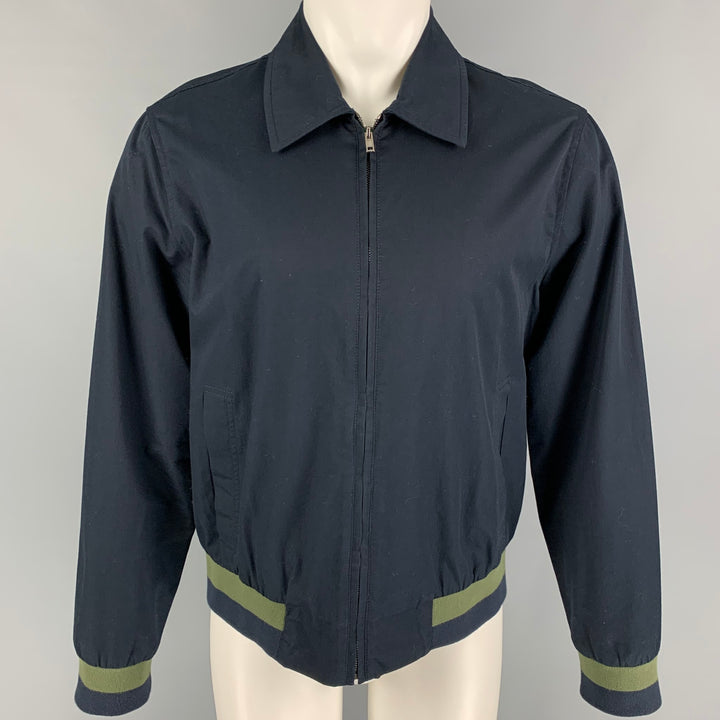 Vintage RAF SIMONS Spring 1995 Size M Navy Blue Cotton Bomber Jacket