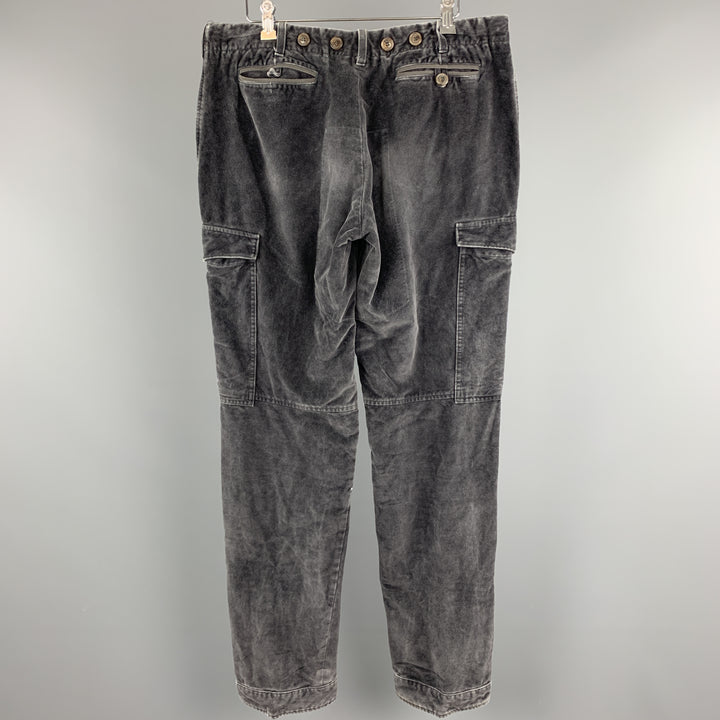 VIKTOR &amp; ROLF Talla 36 Pantalones casuales de mezcla de algodón sólido gris