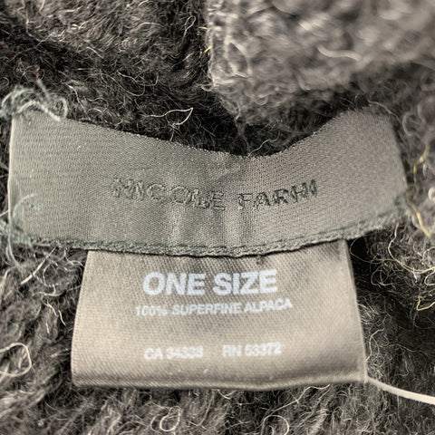 NICOLE FARHI Black Knitted Alpaca Beanie