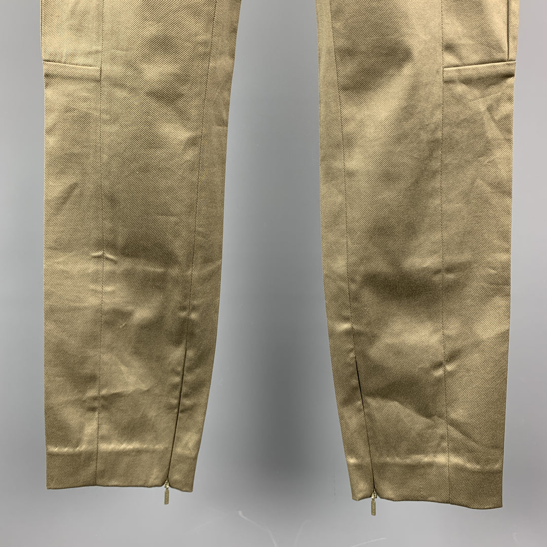 GUCCI Size 2 Olive Cotton / Elastane Snaps Cargo Cuff Zipper Casual Pants