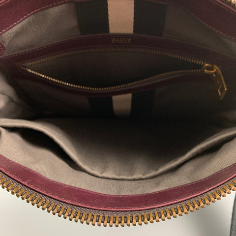 BALLY Burgundy Leather Cross Body Bag