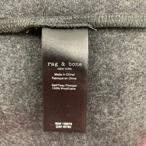 RAG & BONE Size L Charcoal Wool Button Up Long Sleeve Shirt