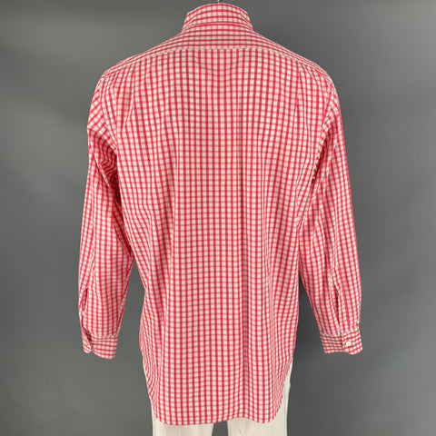 RALPH LAUREN Size XL Red White Checkered Cotton One pocket Long Sleeve Shirt