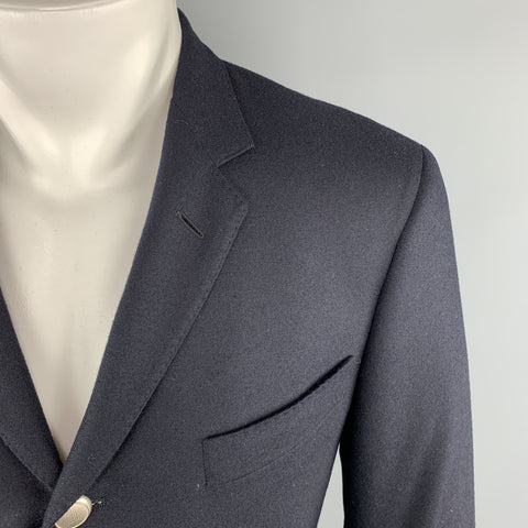 BLACK FLEECE Size 40 Navy Wool Notch Lapel Metal Buttons Sport Coat