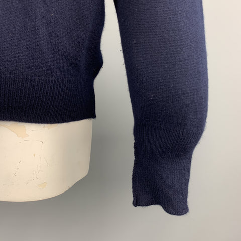 HOMER REED Size L Navy Argyle Wool / Angora Crew-Neck Pullover Sweater