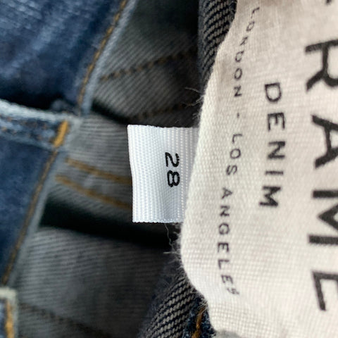 FRAME Size 28 Dark blue Washed Cotton Blend Slim Jeans