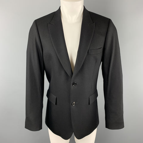 PAUL SMITH Size 40 Black Wool / Cashmere Peak Lapel Sport Coat