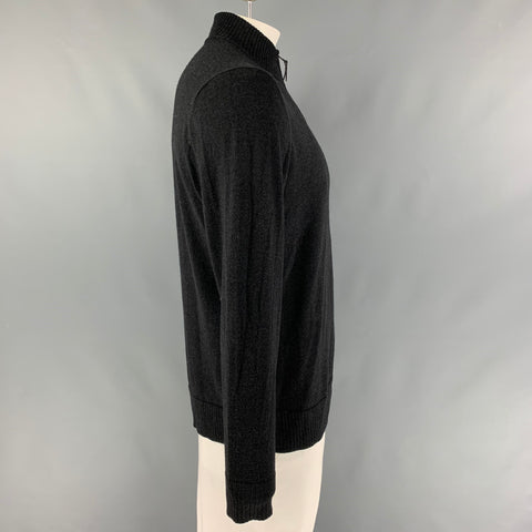 SMARTWOOL Size L Charcoal Wool Blend Half Zip Pullover